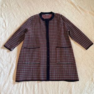 COS checked button front sweater jacket